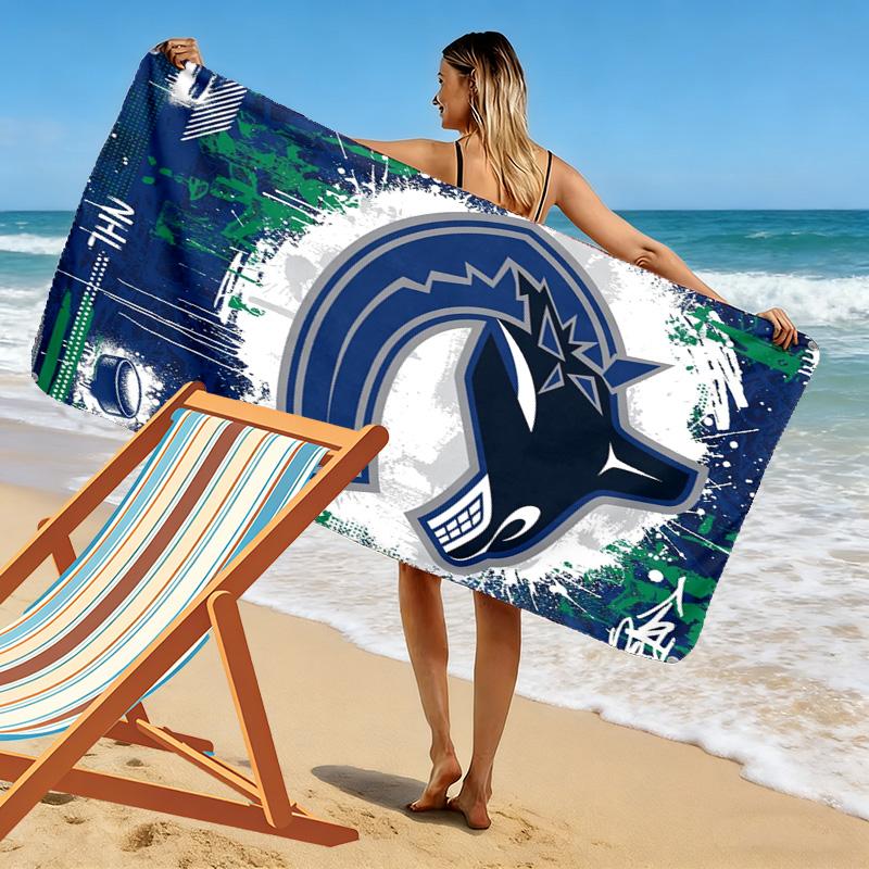 VANCOUVER CANUCKS Print Beach Towel, Large Soft Quick Dry Towel for Beach Camping Swimming