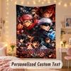 Benutzerdefinierter personalisierter Wandteppich, Jujutsu Kaisen Druck Benutzerdefinierter Name Text Wandkunst zum Aufhängen für Schlafzimmer