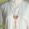 Retro Butterfly Necklace Fringed Chinese Style Necklace Pearl Pendant Necklace  Hanfu Costume