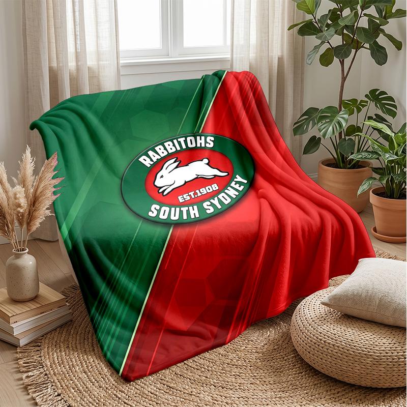Coperta in Pile Flannel South Sydney Rabbitohs Coperta Calda e Accogliente per Divano Letto Viaggio Uso in Tutte le Stagioni