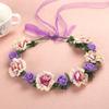 Rustic Farmhouse Handmade Flower Crown Durable Simulated Floral Headband for Country Wedding Barn Party