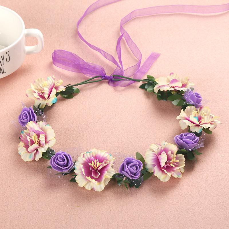 Rustic Farmhouse Handmade Flower Crown Durable Simulated Floral Headband for Country Wedding Barn Party