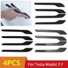 4pcs/set Handle Sticker for Tesla Model 3/Y/3 Highland Model Y JuniperCarbon Fiber Door Protector Wrap Cover Paste Accessories