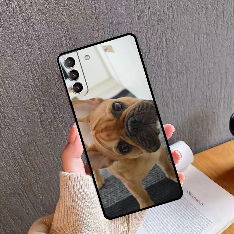Funny French Bulldog Back Case For Samsung Galaxy S23 Ultra S20 S21 FE S9 S10 Plus Note 10 20 S22 Ultra Coque