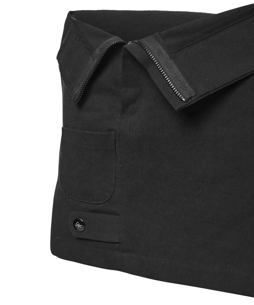 Peulleeoeob Asymmetrical Folded Skirt (Fl-272_Black)