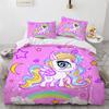 Cartoon Einhorn Fliegendes Pferd Bettwäscheset Jungen Mädchen Einzelbett Queen Size Bettbezug Kissenbezug Bett Kinder Erwachsene Heimtextil