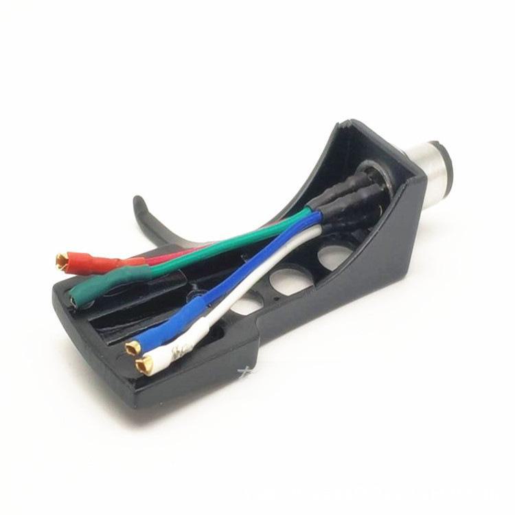 "Vinyl Record Player Stand with Wired Phonograph Needle Holder"