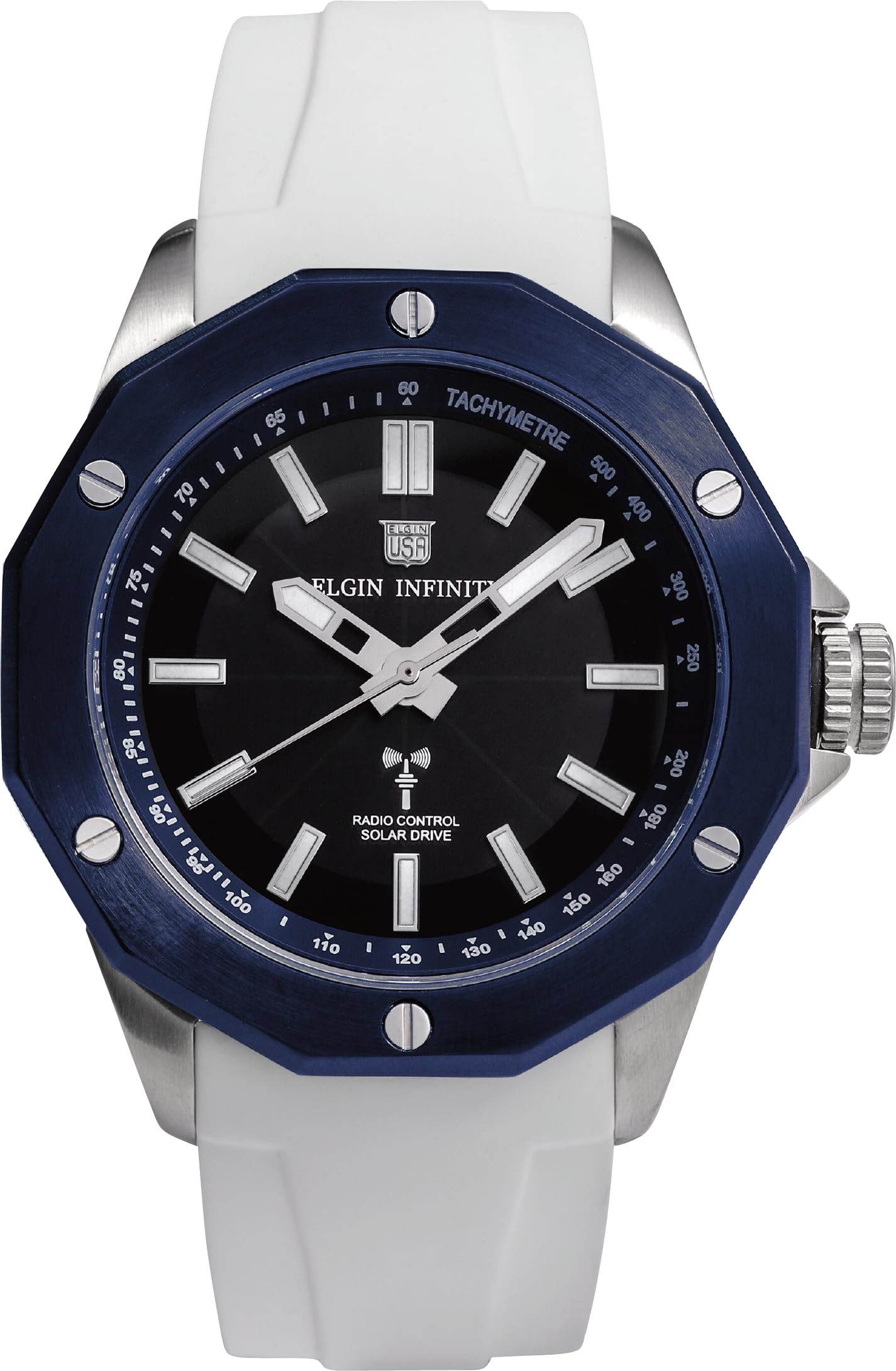 ELGIN Солнечные часы Белый каучук [Распродажа] Радиоуправляемые FK1432R-BLP
