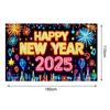 2025 Happy New Year Background Neon Glow Graffiti Backdrop Family Celebrate Party Portrait Wall Decor Banner Photo Booth Props