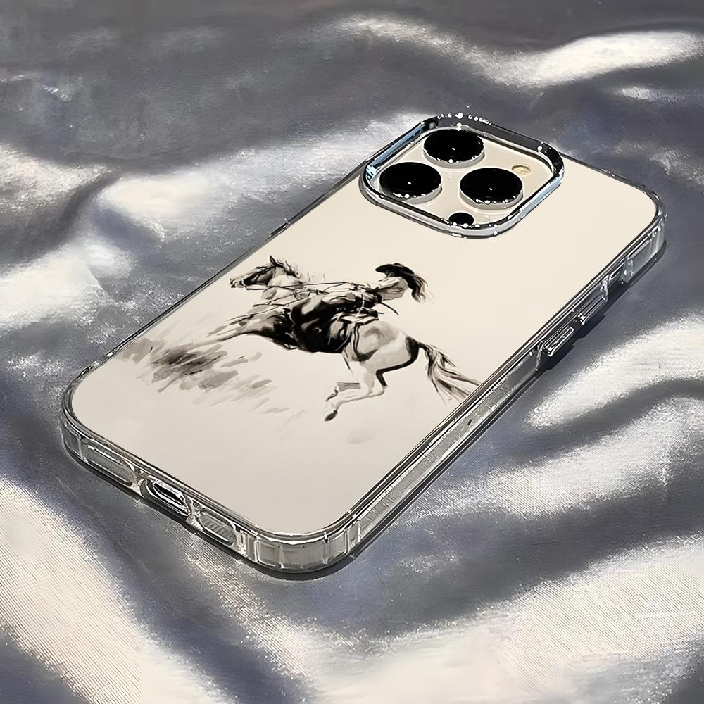 Cool Girl Riding A Horse Phone Case For IPhone 17 Pro Max 16 15 14 Pro Max IPhone 13 Pro Max 11 Plus Transparent Cover