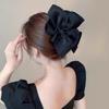 French Black Bowknot Hair Claws Large Shark Clips Fabric Art Bow Hair Clips For Women Sweet Headwear Hair Accessories