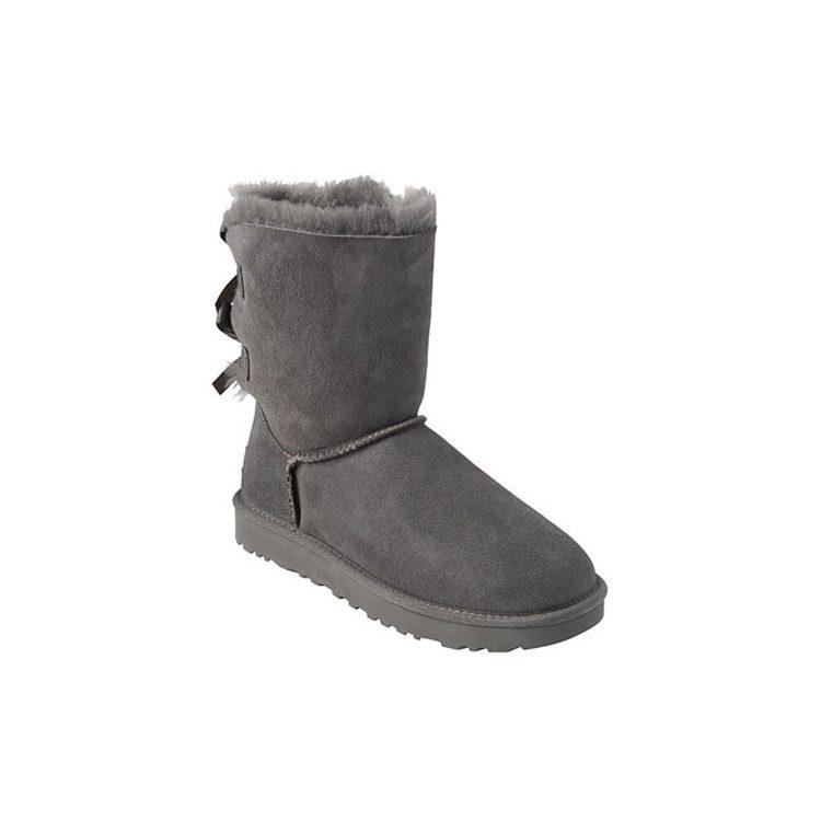UGG Mini Bailey Bow Ii Boot Fleece Lined Gray Women's 1016225-GREY