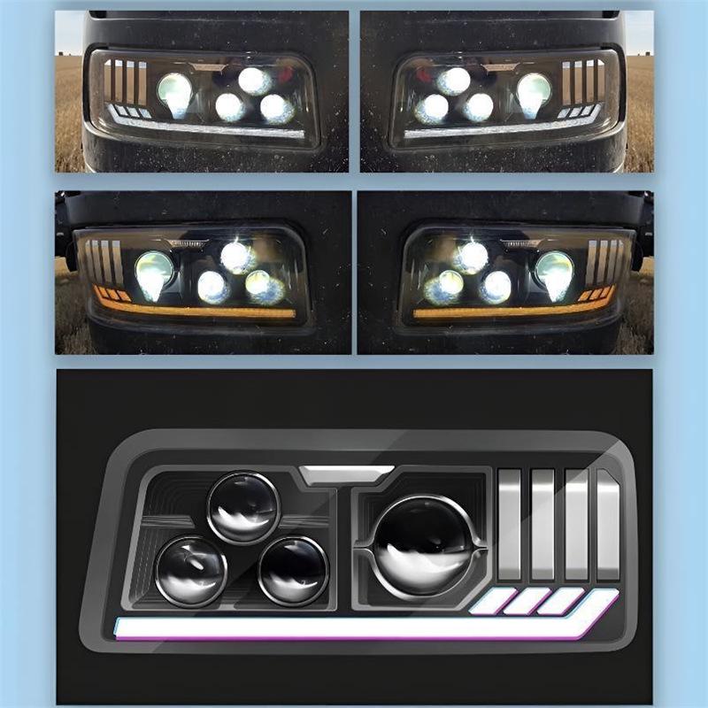 MAZ All-LED Headlight Assembly: Four Low Beams, Six High Beams, Super Bright with Flowing Turn Signals.