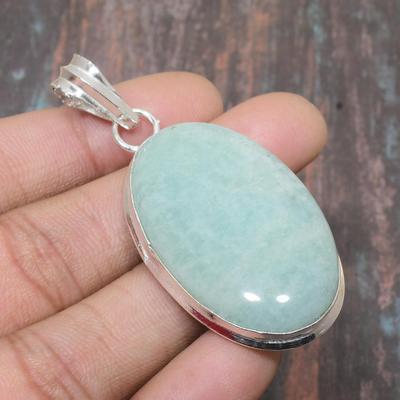 Ciondolo gioielli in argento sterling 925 fatto a mano con pietra preziosa acquamarina per donna