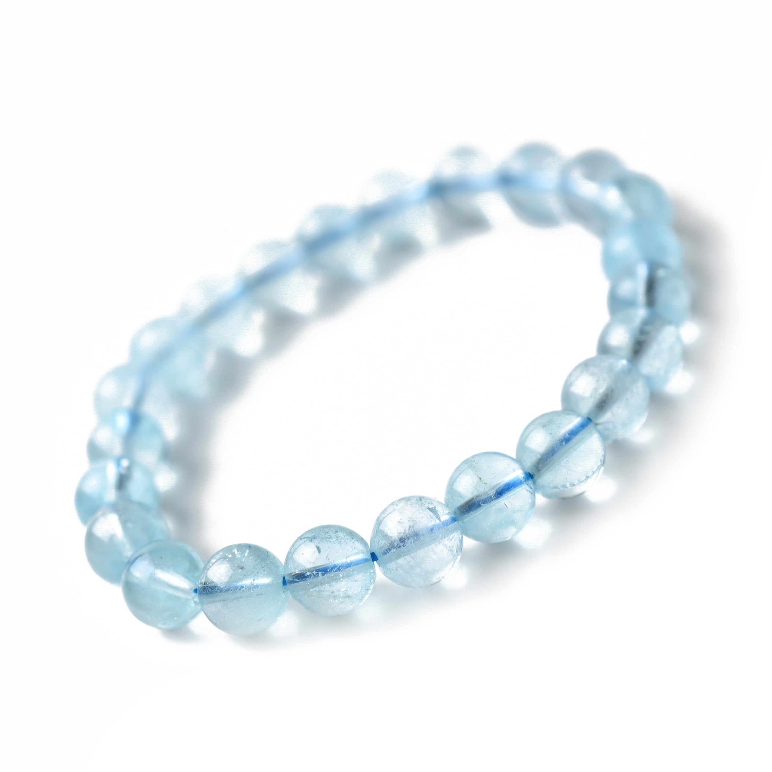 

Eigado Голубой Топаз 8мм 16см Внутренний Природный Сила Ноябрьский Камень-талисман Браслет, Бусины, Диаметр, Камень, Камень, синий