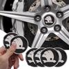 56mm 4pcs Car Wheel Center Hub Cap Badge Sticker For Skoda Octavia Fabia Kamiq Kapoq Kodiaq Rapid Superb SCALA Auto Accessories