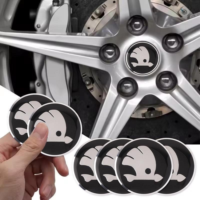 56mm 4ks Krytka středového víčka kola auta Nálepka odznaku Pro Skoda Octavia Fabia Kamiq Kapoq Kodiaq Rapid Superb SCALA Auto Doplňky