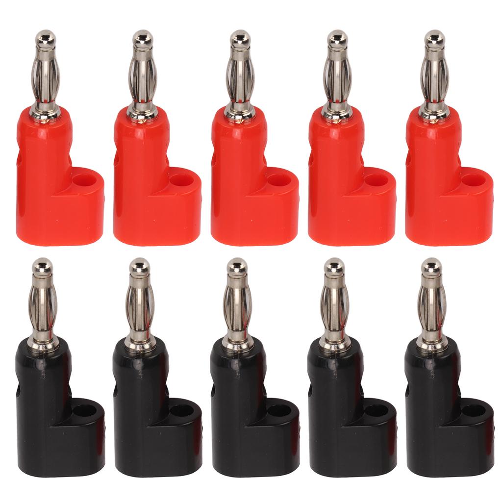 5 Set Solderless Banana Plug Stackable Jack Connector Probe Adapter J.10026 4mm Black Red