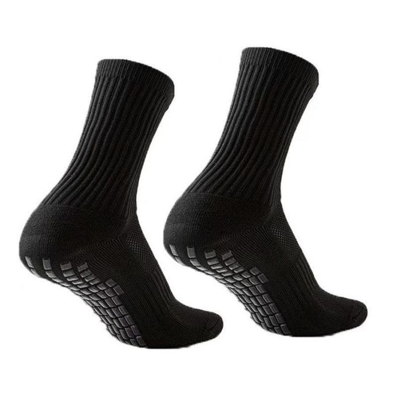 Men's Breathable Non-slip Shock-Absorbing Solid Color Sports Socks for Football & Basketball