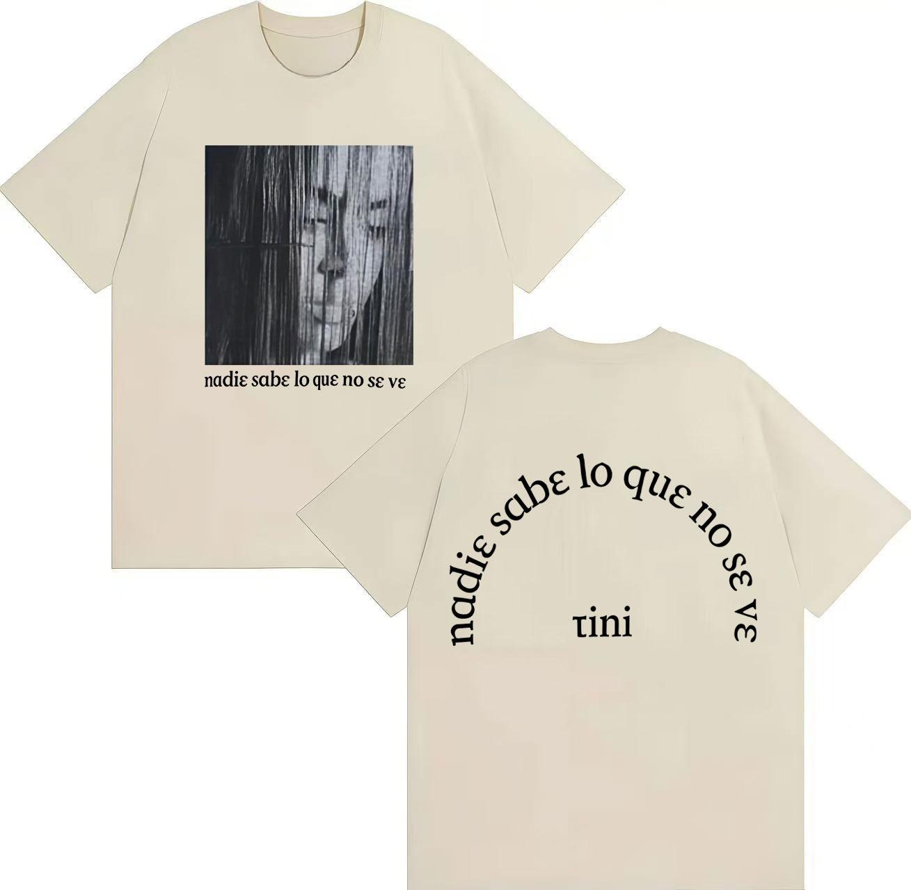 

Summer Hit Singer TINI Futttura 2026 Spring summer Fashion Trend Retro Harajuku Print Pure Cotton Casual Shortsleeved top 4XL