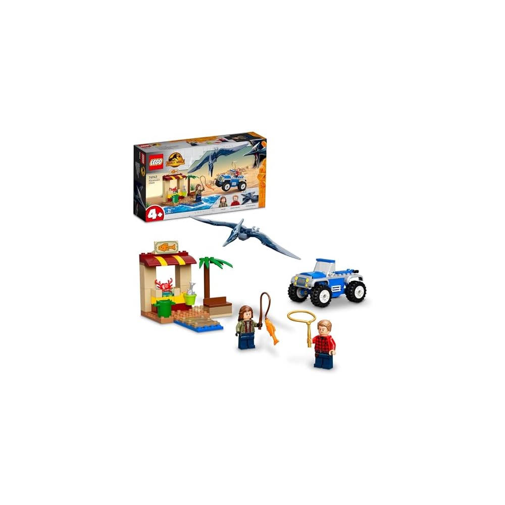 LEGO Jurassic World Pteranodon Chase Set 76943 Building Blocks Toy for Boys and Girls Ages 4 and Up