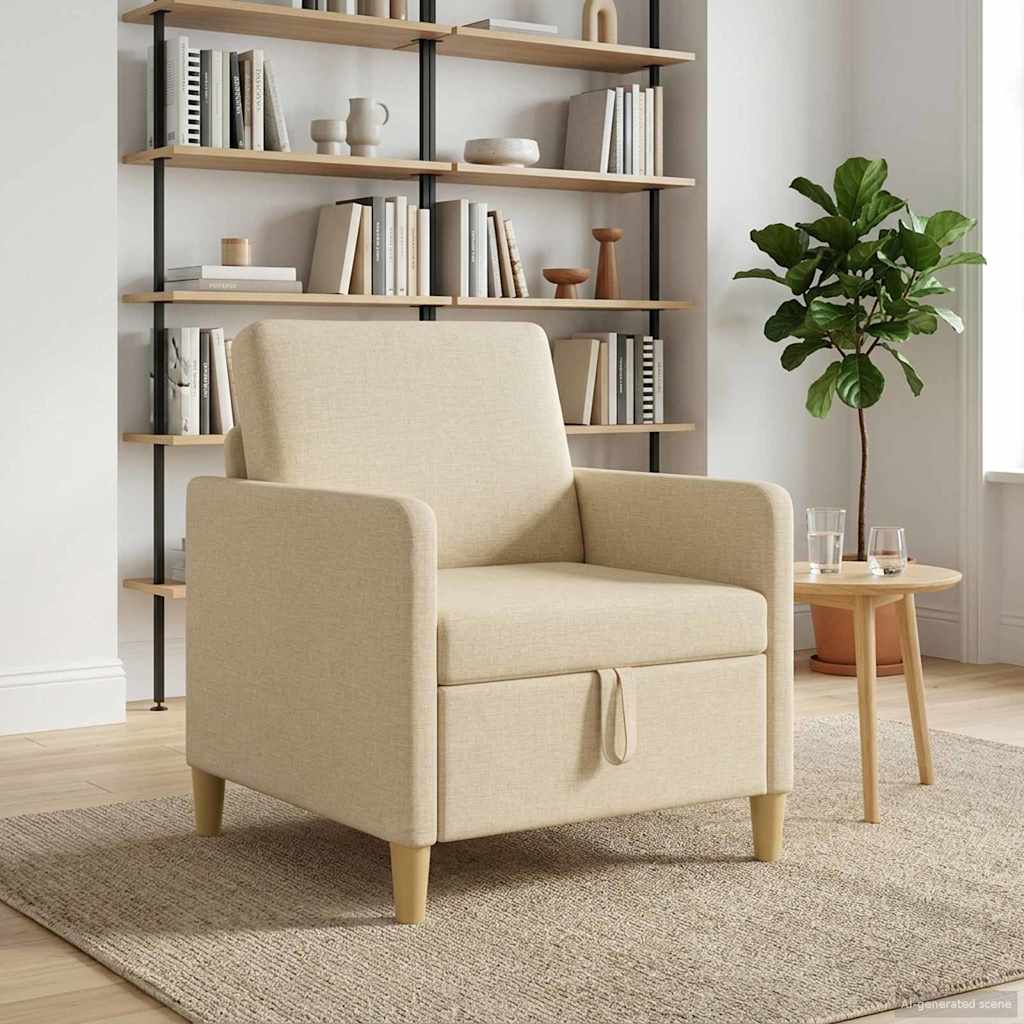Sofa with Storage Cream 72 x 78 x 87 cm Polyester
