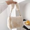 New plush bag fashionable women's niche chain messenger bag fashionable portable cute small square bag