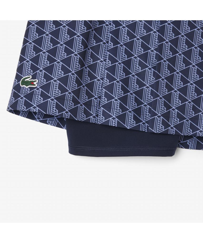 Lacoste Women'S Monogram Golf Skirt Jf8653-55N Ahi