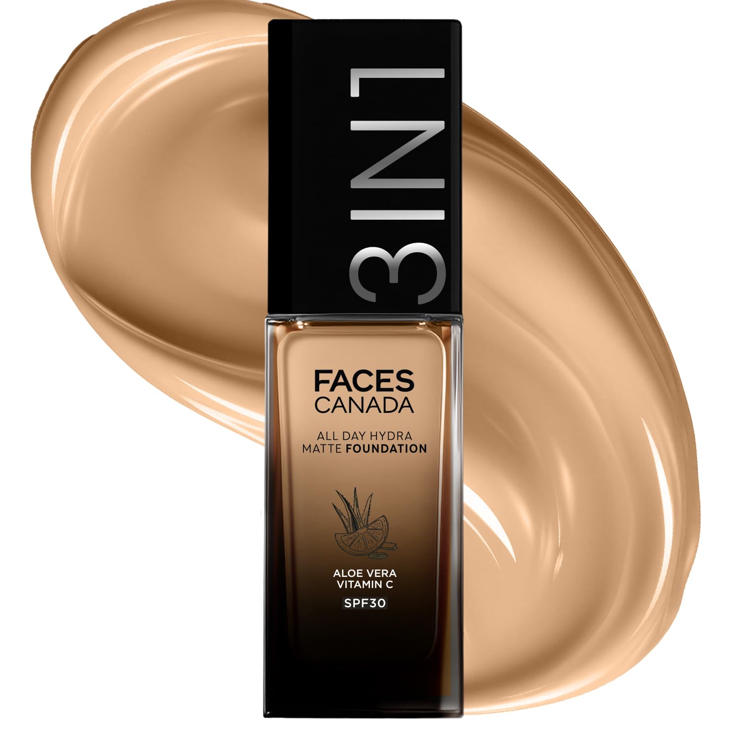 

FACESCANADA All Day Hydra Matte Foundation Cream| 3-in-1 Foundation + Moisturizer + SPF 30|24 HR Aloe Hydration & Vitamin C|10HR Long Wear|Medium