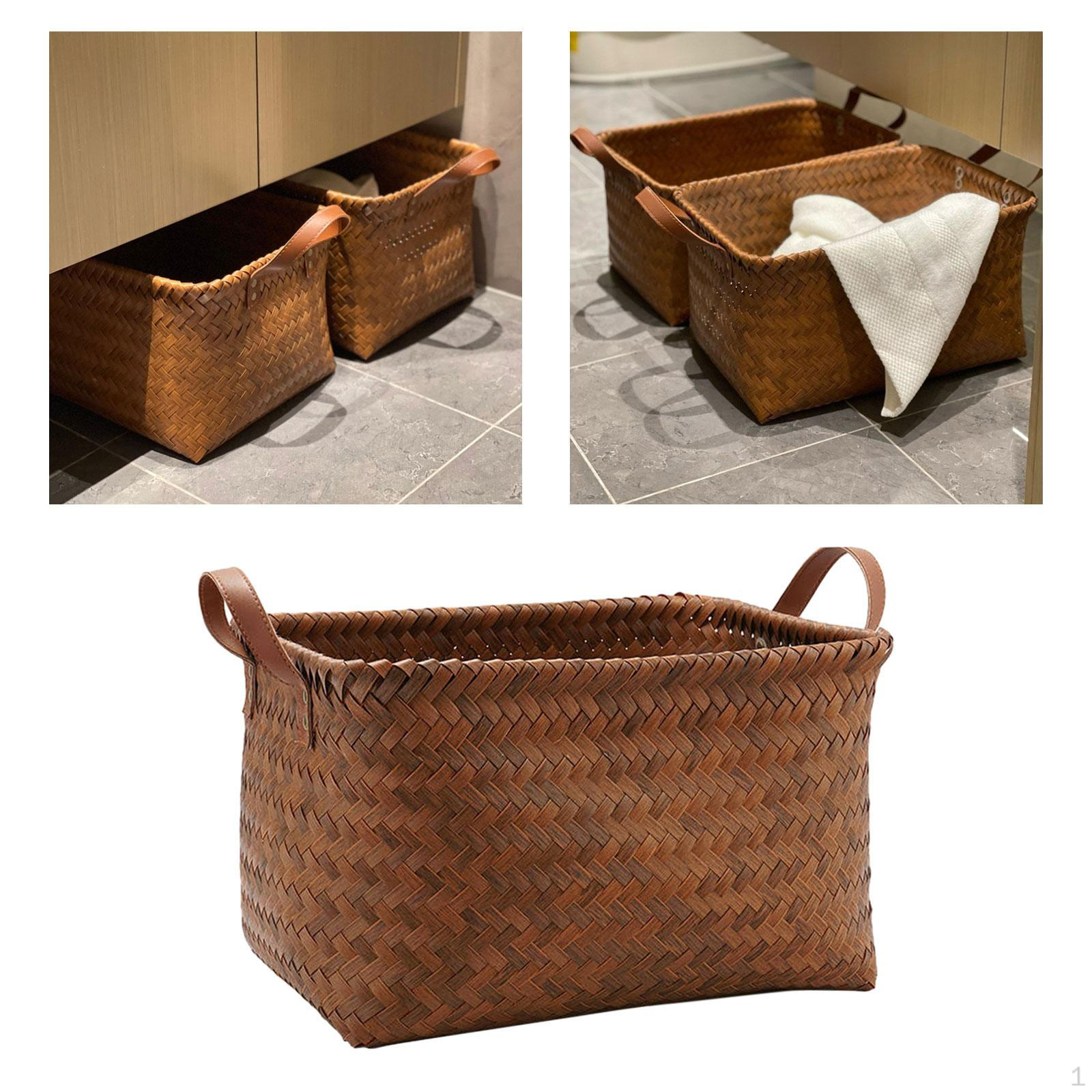 

Органайзер для белья, тотализатор, ящик для хранения, имитация ротанга, кладовая, столешница ручной работы, прямоугольник 38cmx26cmx25cm