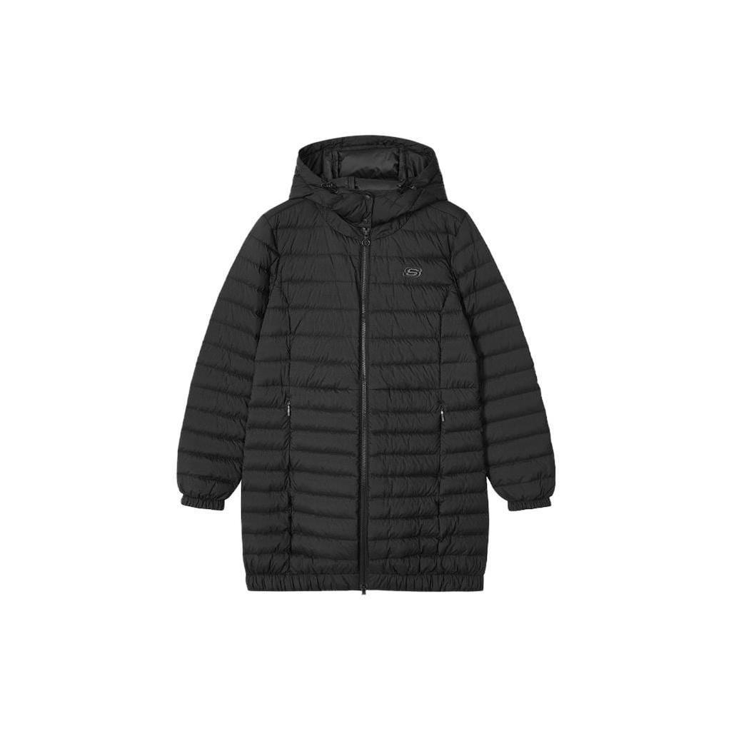 Skechers Colorful Down Jackets Women's Carbon Black/0018 Hooded Moderate Other L421W018-0018
