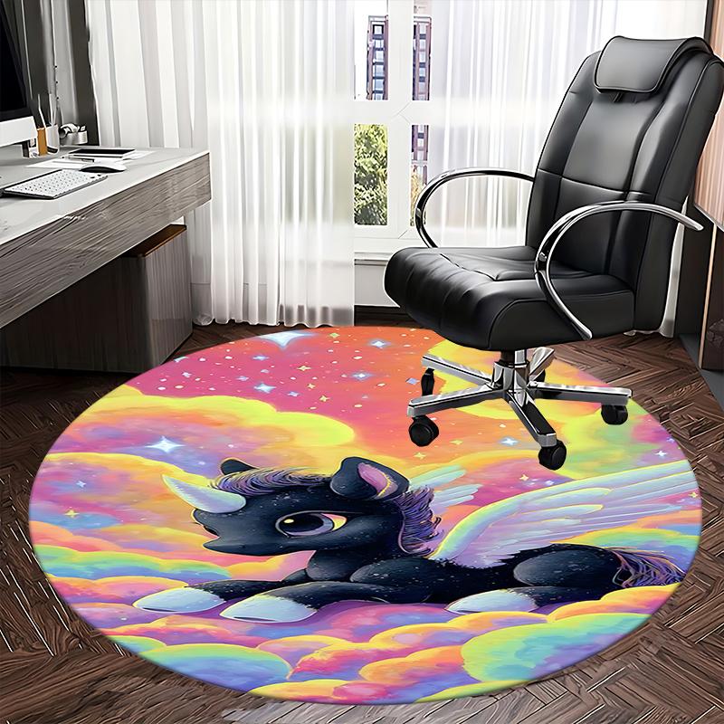 Einhorn Fantasy Stuhlmatte - Runder Teppich für Wohnkultur, Büronutzung, Geschenkidee 0464b