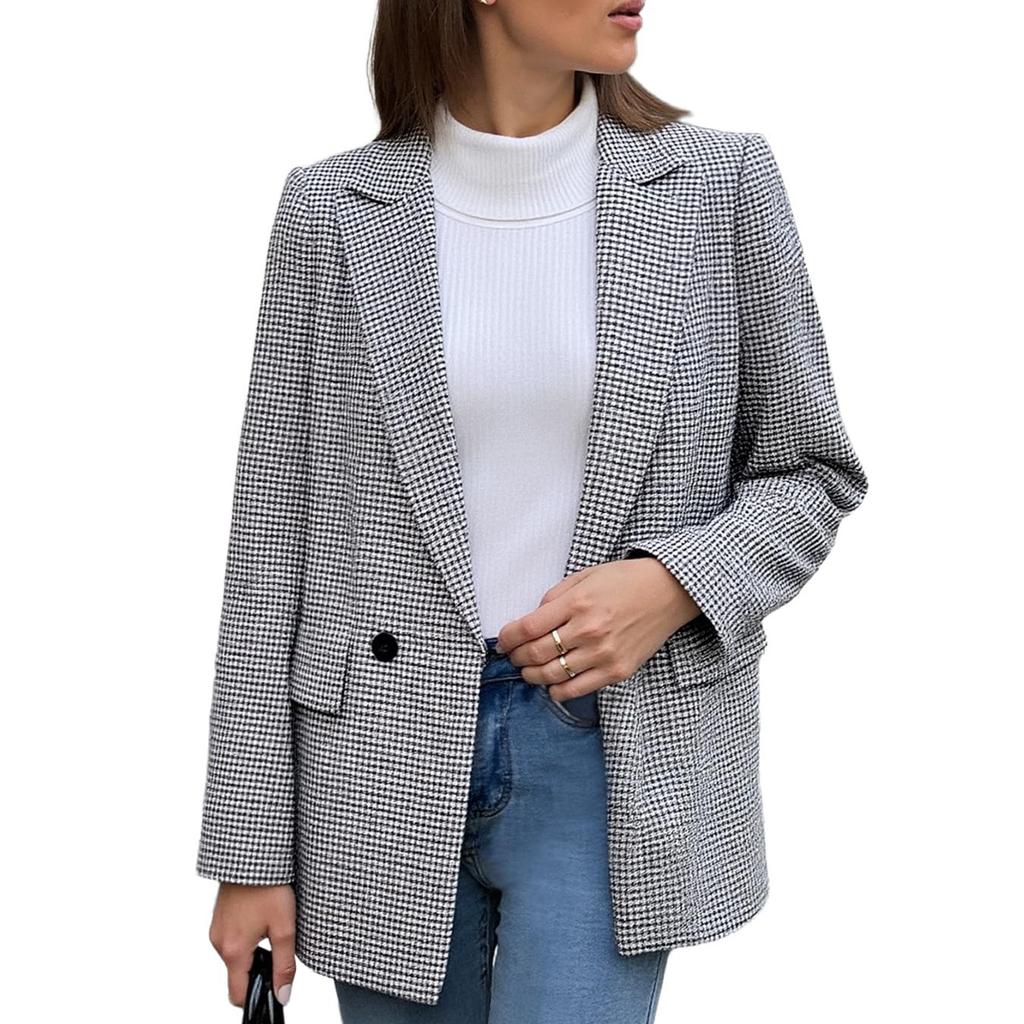 Women's Loose Casual Lapel Loose Long Sleeved Pocket Coat Fashionable Coat