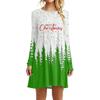 Fashion Christmas Tree Pattern Women Mini Dresses Autumn Winter Long Sleeve 3d Print