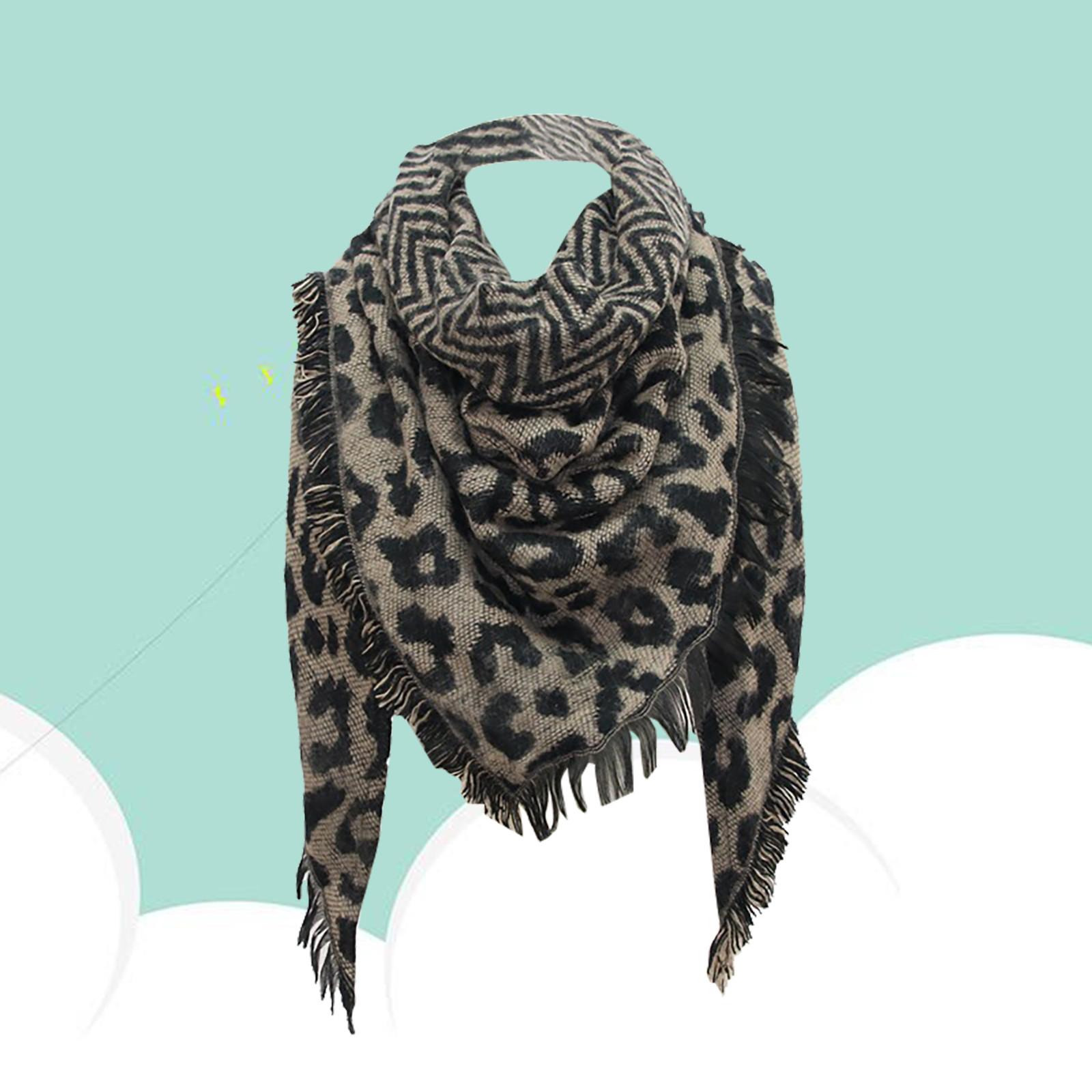 

Женская шаль из искусственного кашемира с леопардовым принтом, длинный шарф 140x140x190см 140x140x190cm