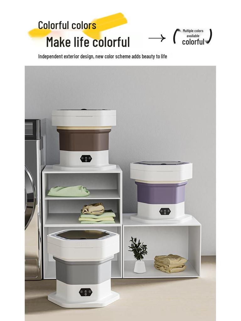 Compact Folding Washer-Dryer for Baby Clothes and Socks