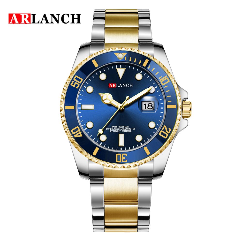 Business Men's Watch Fashion Trend Stainless Steel Green Ghost Diver Series Blue Gradual Gold Classic Men's Quartz Watches