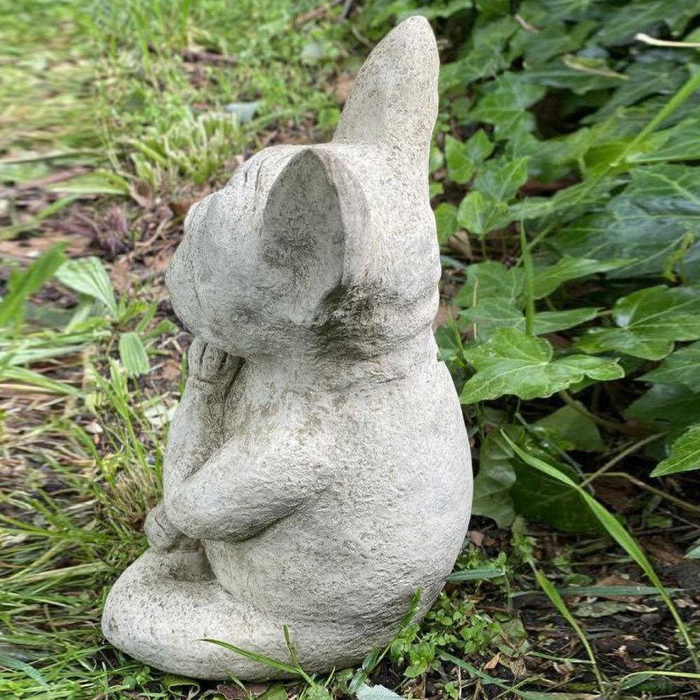 Meditating French Bulldog Statue for Indoor Outdoor Garden Yard Decor