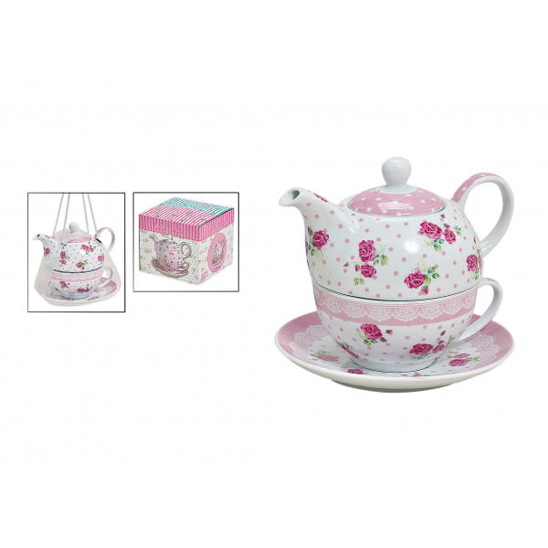 Rosen 3-teiliges Teeservice