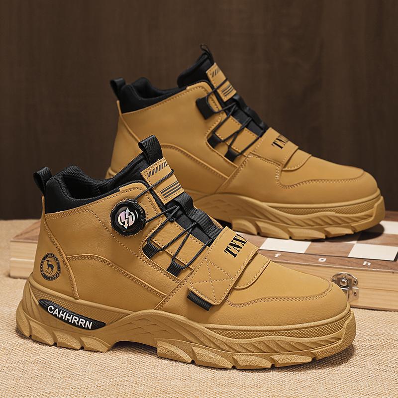 

Зимние ботинки Мотоциклетные ботинки Взрывной стиль Бархатные утолщенные Шнуровка Сохраняют тепло LEOSOXS Модная классическая зимняя обувь Новый стиль 39 жёлтый