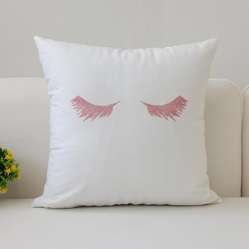 45x45cm Warm Pink Geometric Cushion Cover Pineapple Letter Simple Pillow Cover Ins Printing Poster Sofa Office Home Decoration