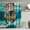 High-quality waterproof shower curtains featuring adorable underwater animals designed for a cozy bathroom experience. Great gif