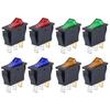 8pcs Rocker Switch 3 Pins 2 Position ON/Off AC 20A 125V 15A 250V SPST Yellow Red Green LED Light Illuminated Boat Rocker Switch Switches4