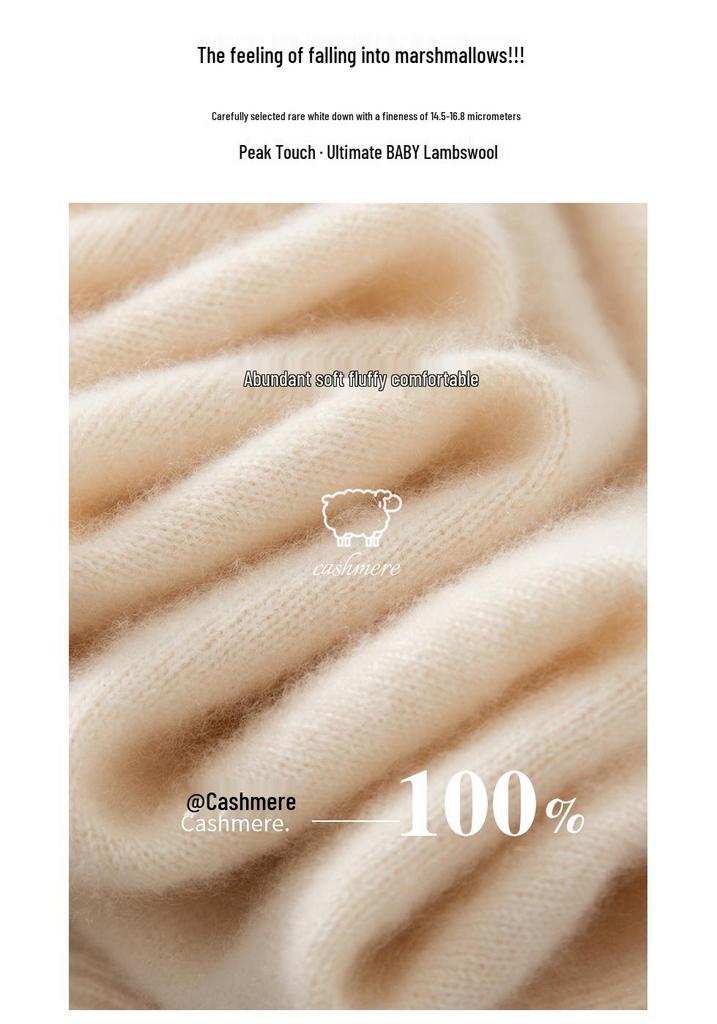 Women's Pure Cashmere Half-High Collar Pullover Knitwear
