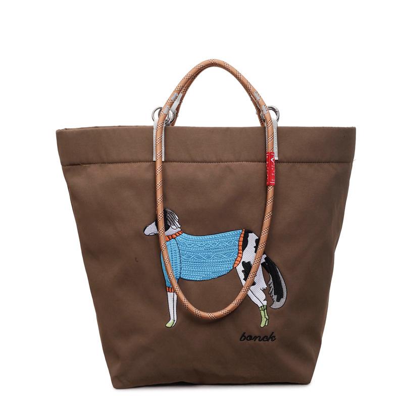 Spring and Summer Embroidery Spotted Dog Underarm Hand Bag Shoulder Bag Simple Tote Bag Messenger Bag Women
