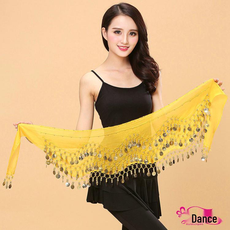 Indischer Bauchtanz Hüftgürtel mit Goldmünzen - Auftritts- & Übungskostüm-Accessoire