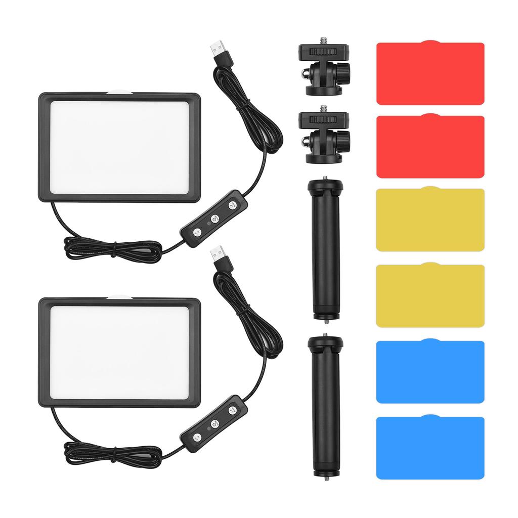 Andoer USB Video Conference Lighting Kit with 2 * LED Video Lights 5600K Dimmable + 2 * Desktop