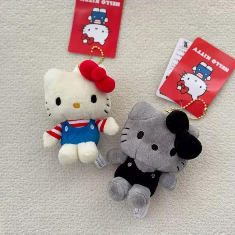 Hello Kitty Kawaii Plush Doll Pendant Cartoon JK Pleated Skirt Kitty Long Leg Doll Toy Keychain Uniform Backpack Charm