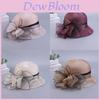 Egret Tulle Floral Sun Hat For Women Summer Outdoor Sun Protection Breathable Wide Brim Fashion Cap