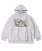 Doodle Lettering Fleece-Lined Oversized Hoodie [Gray]